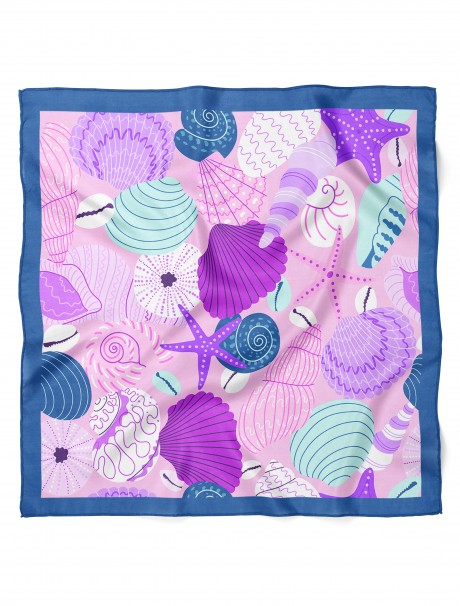 Deniz Motifli Şık Fular Bandana 50x50 Cm