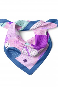 Deniz Motifli Şık Fular Bandana 50x50 Cm