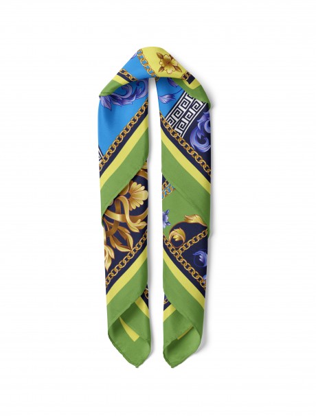 Zincir ve Etro Desen Fular Bandana 50x50 Cm
