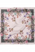 Sarmaşık & Çiçek Desen Fular Bandana 50x50 Cm