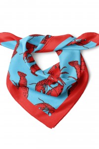 Istakoz Desen Fular Bandana 50x50 Cm