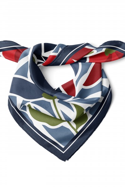Çiçek Desen Fular Bandana 50x50 Cm