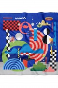 Geometrik Evren & Soyut Pop Art Desen Fular Bandana 50x50 Cm