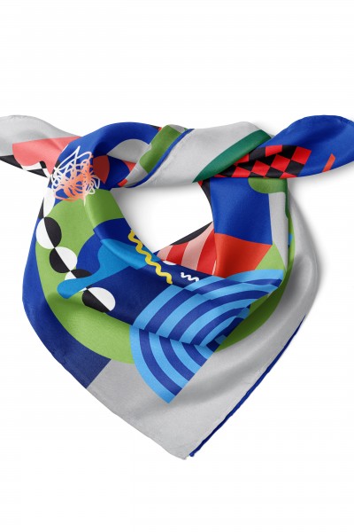 Geometrik Evren & Soyut Pop Art Desen Fular Bandana 50x50 Cm