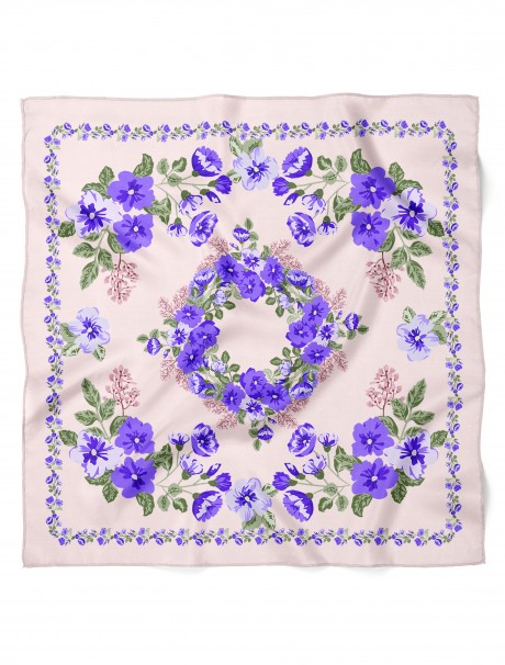 Lavanta Bahçesi Desen Fular Bandana 50x50 Cm