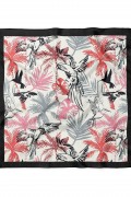 Papağan Cenneti Doğa Temalı Desen Fular Bandana 50x50 Cm