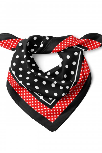 Puantiyeli Zamansız Noktalar Desen Fular Bandana 50x50 Cm