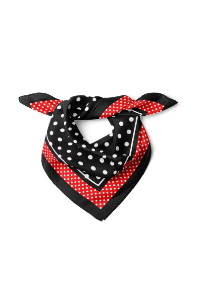 Puantiyeli Zamansız Noktalar Desen Fular Bandana 50x50 Cm