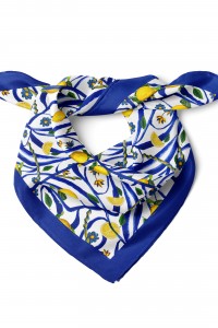 Akdeniz Limon Bahçesi Desen Fular Bandana 50x50 Cm