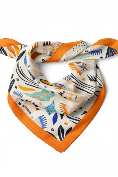 Modern Botanik Desen Fular Bandana 50x50 Cm