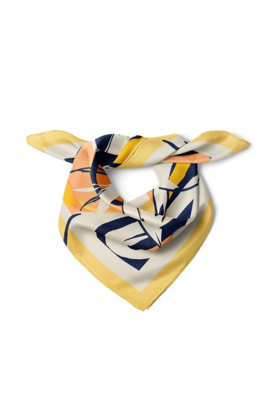 Modern Çiçek Desen Fular Bandana 50x50 Cm