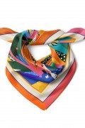 Tropikal Renk Patlaması Desen Fular Bandana 50x50 Cm