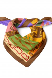Afrika Ruhu Etnik Motif Desen Fular Bandana 50x50 Cm