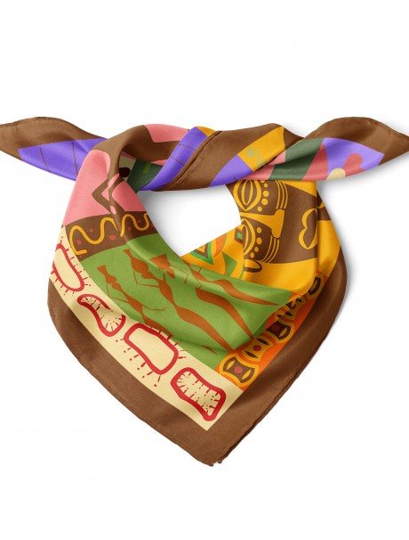 Afrika Ruhu Etnik Motif Desen Fular Bandana 50x50 Cm