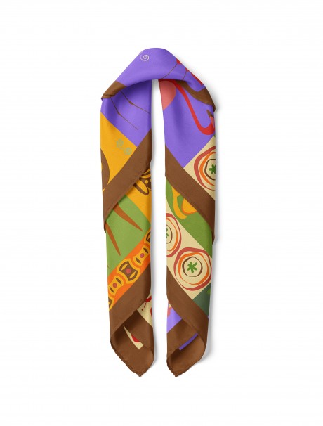 Afrika Ruhu Etnik Motif Desen Fular Bandana 50x50 Cm
