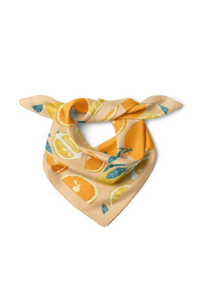 Portakal & Limon Desen Fular Bandana 50x50 Cm