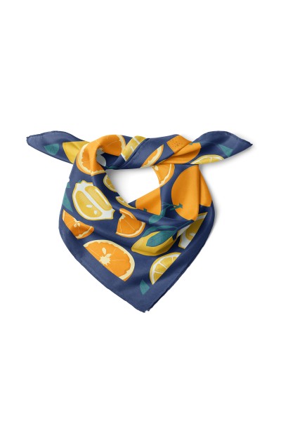 Portakal & Limon Desen Fular Bandana 50x50 Cm