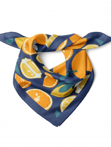 Portakal & Limon Desen Fular Bandana 50x50 Cm