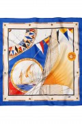 Denizci Ruhu Pusula & Yelkenli Desen Fular Bandana 50x50 Cm