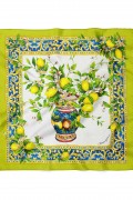 Osmanlı Esintisi & Limon Dalları & Çini Motifleri Desen Fular Bandana