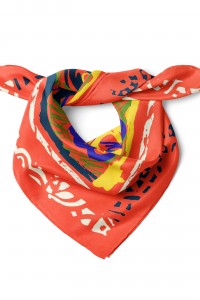 Etnik Çizgilerle Çiçek Aşkı Desen Fular Bandana 50x50 Cm