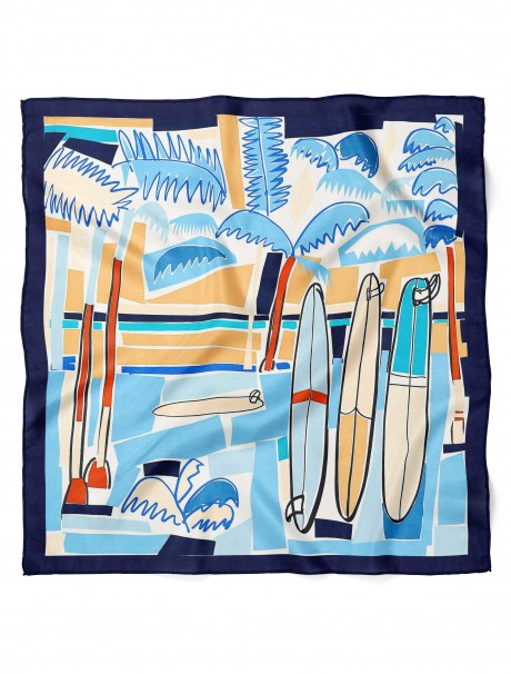 Tropikal Sörf Rüyası Desen Fular Bandana 50x50 Cm