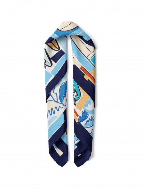 Tropikal Sörf Rüyası Desen Fular Bandana 50x50 Cm