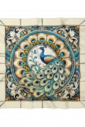 Tavus Kuşunun Asaleti Desen Fular Bandana 50x50 Cm
