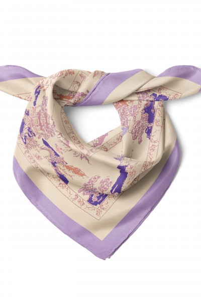 Uçan Turnalar Desen Fular Bandana 50x50 Cm