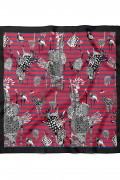 Zürafa ve Deve Kuşu Desen Fular Bandana 50x50 Cm