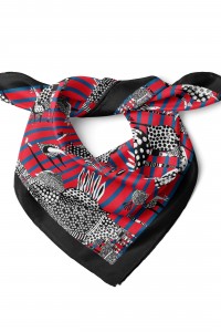 Zürafa ve Deve Kuşu Desen Fular Bandana 50x50 Cm