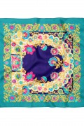 Altın Çiçeklerin Dansı Desen Fular Bandana 50x50 Cm