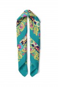 Altın Çiçeklerin Dansı Desen Fular Bandana 50x50 Cm