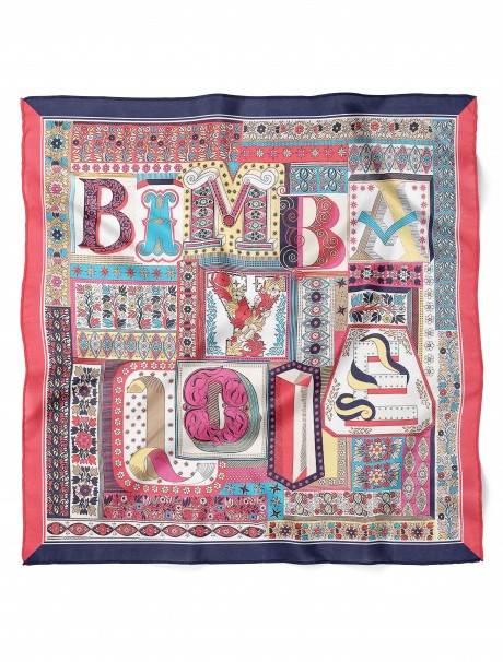 Tipografik Rüya Desen Fular Bandana 50x50 Cm