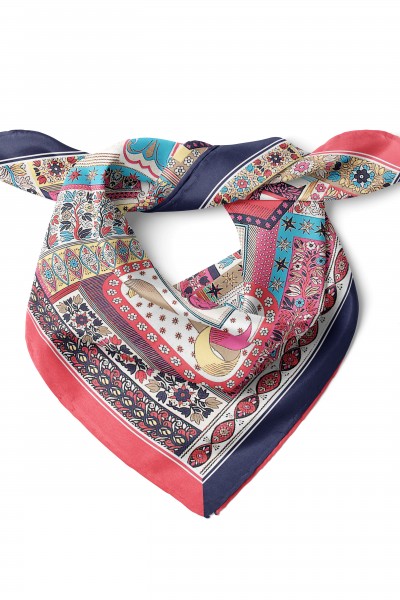 Tipografik Rüya Desen Fular Bandana 50x50 Cm