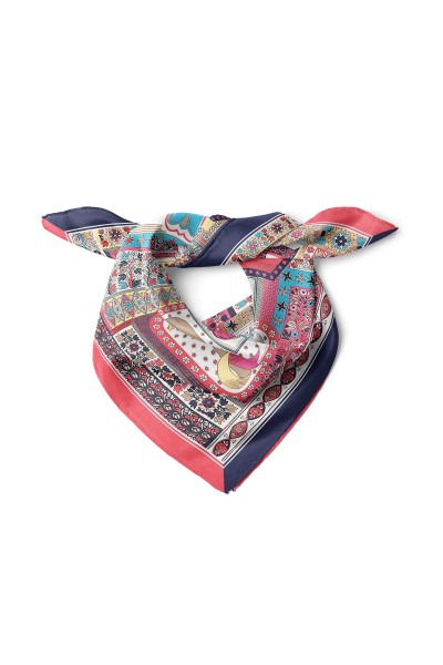 Tipografik Rüya Desen Fular Bandana 50x50 Cm