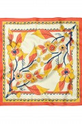 Güneşli Çiçekle Desen Fular Bandana 50x50 Cm