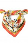 Güneşli Çiçekle Desen Fular Bandana 50x50 Cm