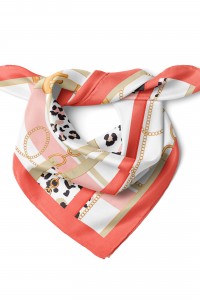 Zincir & Leopar Şıklığı Desen Fular Bandana 50x50 Cm