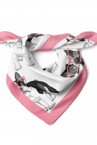 Gözlüklü Köpek Desen Fular Bandana 50x50 Cm
