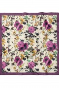 Romantik Bahar Çiçekleri Desen Fular Bandana 50x50 Cm
