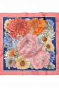 Renkli Çiçek Bahçesi Desen Fular Bandana 50x50 Cm