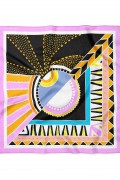 Geometrik Ritim Desen Fular Bandana 50x50 Cm