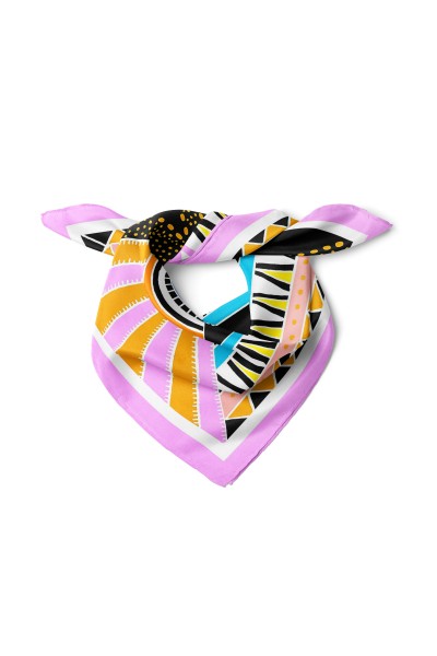 Geometrik Ritim Desen Fular Bandana 50x50 Cm