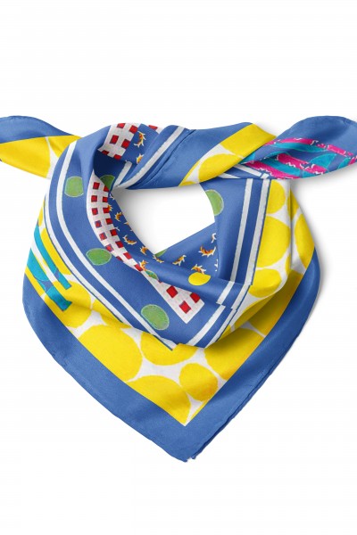 Renkli Geometri ve Neşeli Dokunuş Desen Fular Bandana 50x50 Cm
