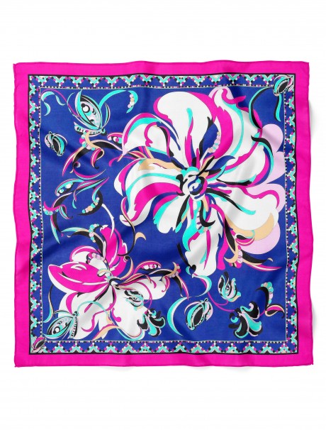 Çiçeklerin Dansı Desen Fular Bandana 50x50 Cm