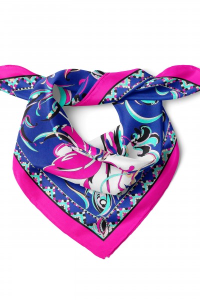 Çiçeklerin Dansı Desen Fular Bandana 50x50 Cm