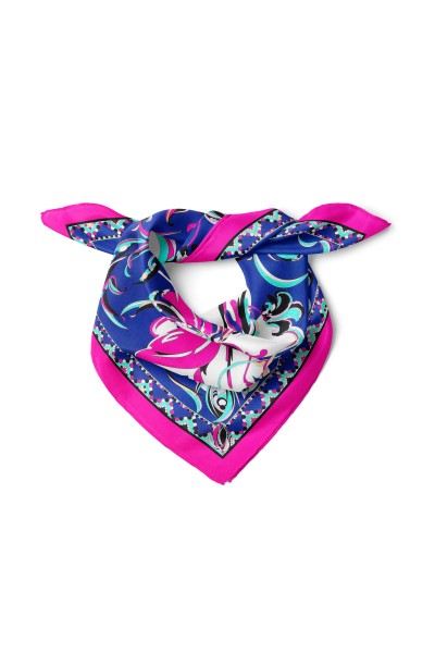 Çiçeklerin Dansı Desen Fular Bandana 50x50 Cm
