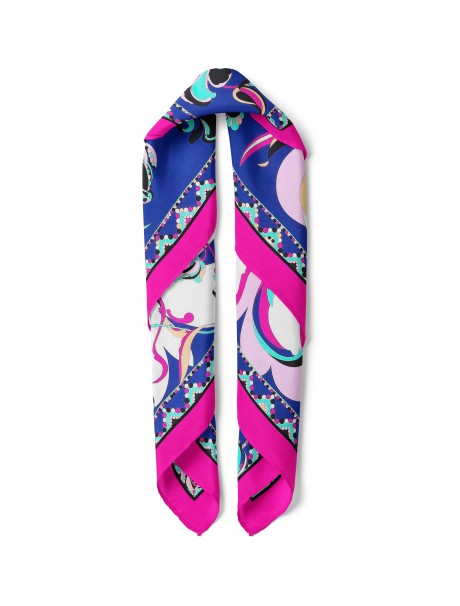 Çiçeklerin Dansı Desen Fular Bandana 50x50 Cm