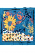 Neon Bahar Çiçekleri Desen Fular Bandana 50x50 Cm